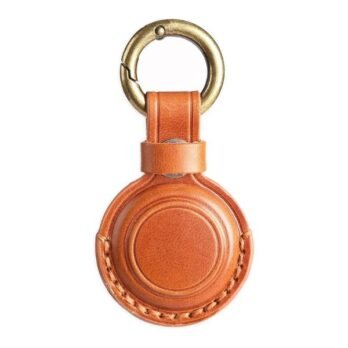 Leather AirTag Holder with Keychain