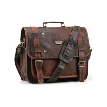 Vintage Leather Messenger Bag for Laptop